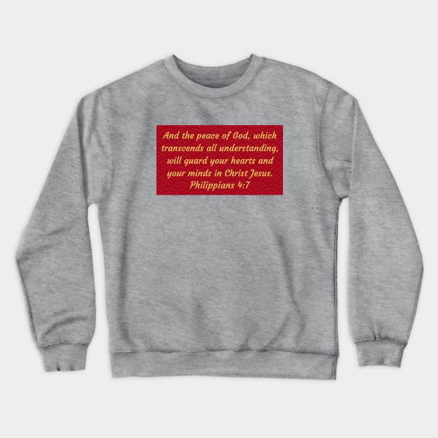 Bible Verse Philippians 4:7 Crewneck Sweatshirt by Prayingwarrior